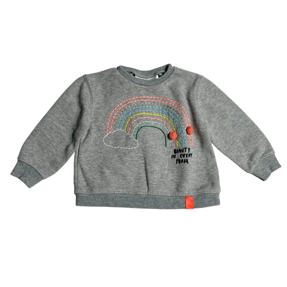Zara Gray Sweatshirt with Colorful Rainbow